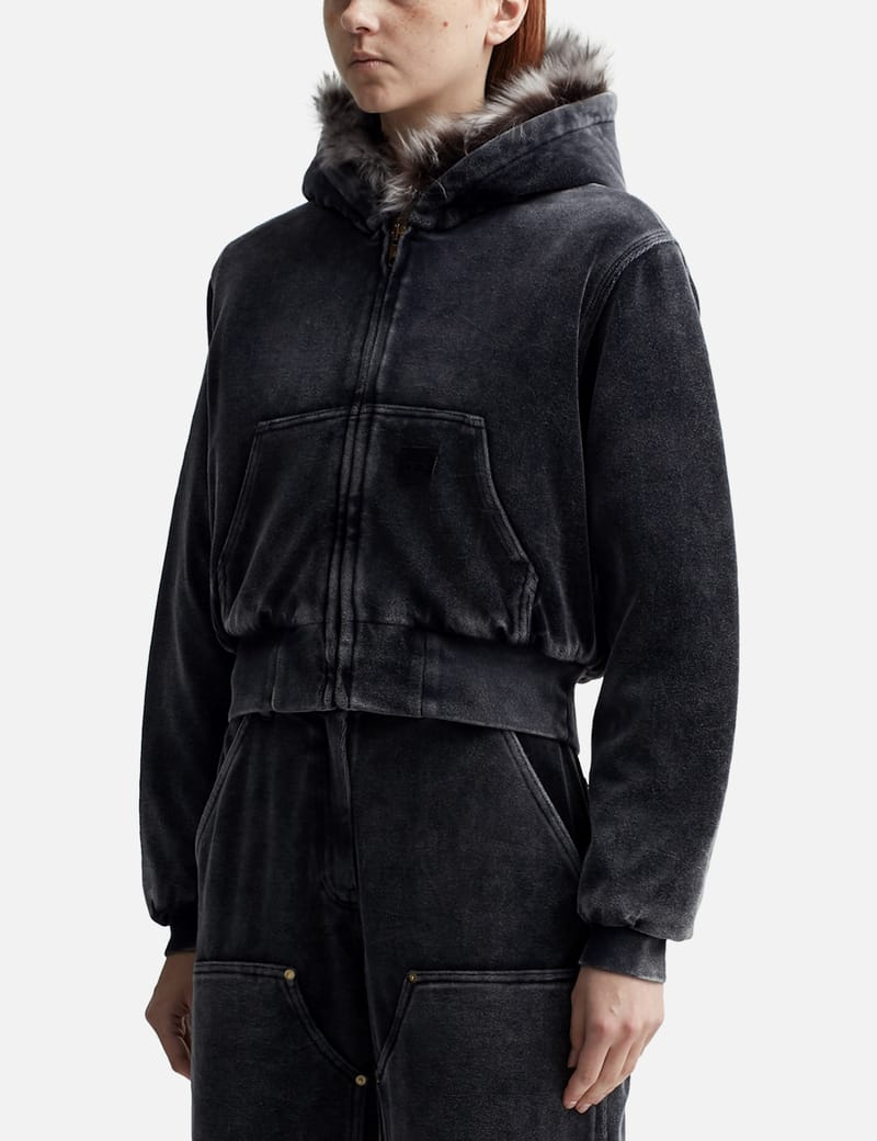 T By Alexander Wang - Zip-Up Hoodie in Velour | HBX