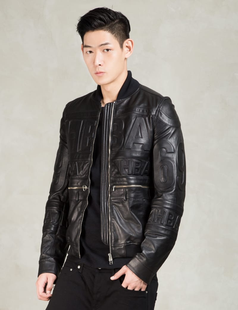 hood by air leather bomber jacket