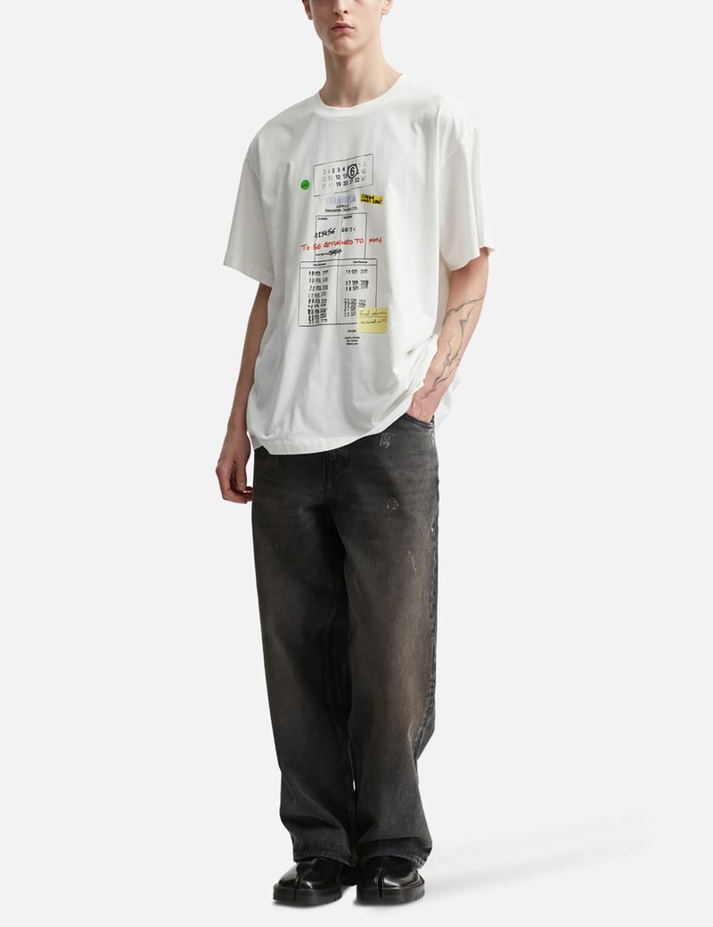 MM6 Maison Margiela Stamp Print T-Shirt - イタリア製オフホワイトの
