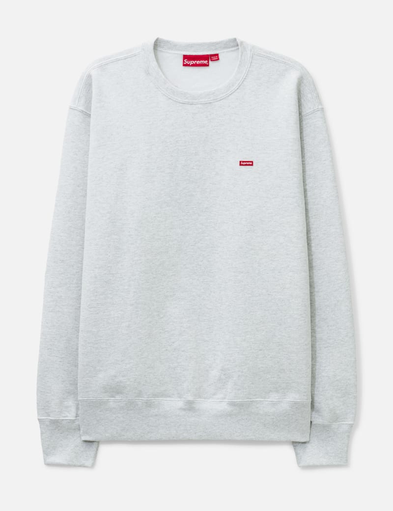 Supreme Small Box Crewneck - Ash Grey, 100% Cotton, Brand New with