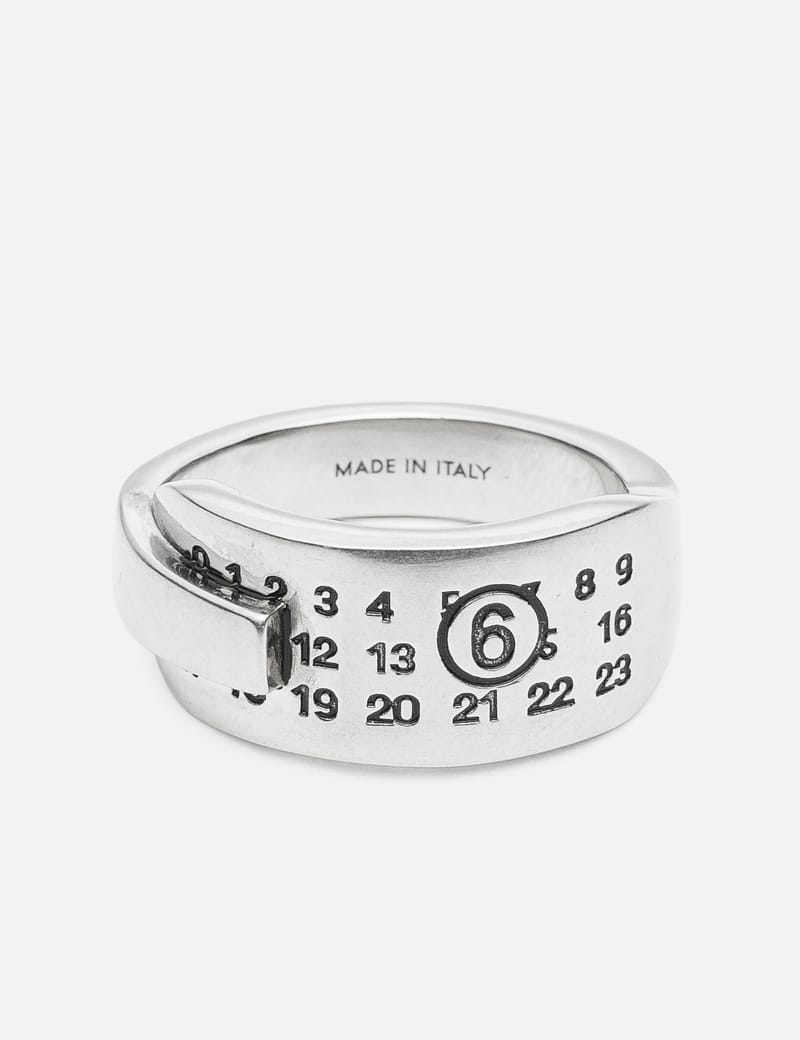 MM6 Maison Margiela Numeric Ring - Brass multi-band ring in