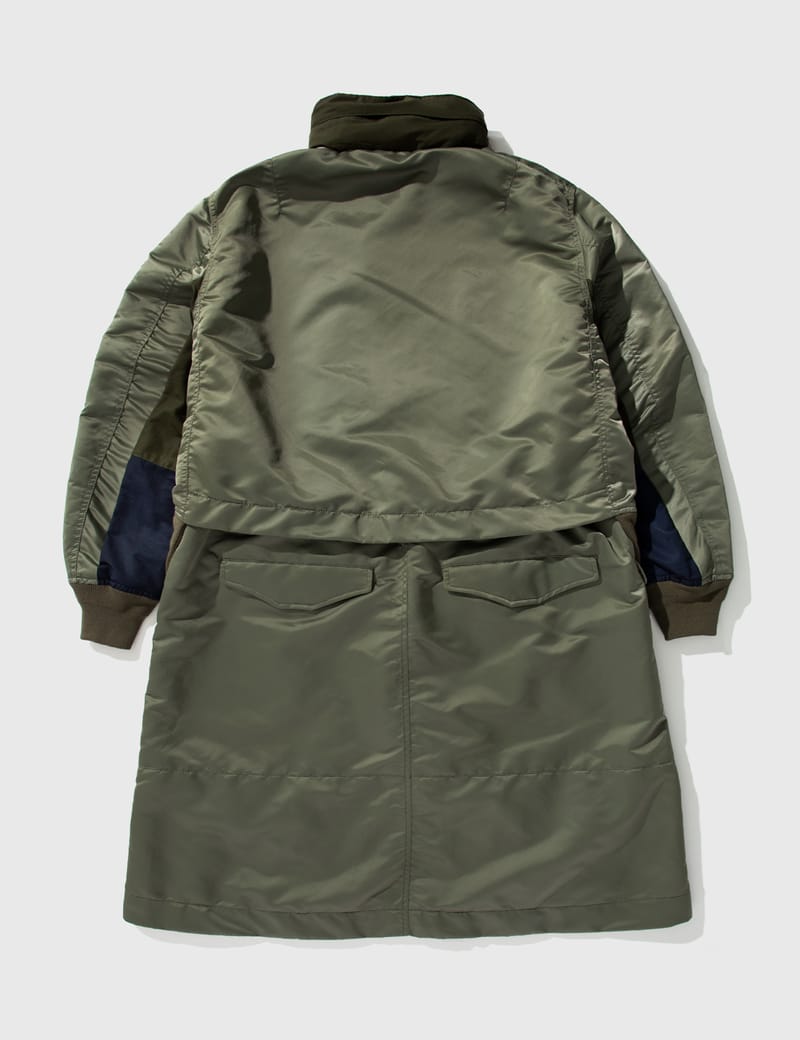 Sacai - Nylon Twill Mix Coat | HBX - Globally Curated Fashion and