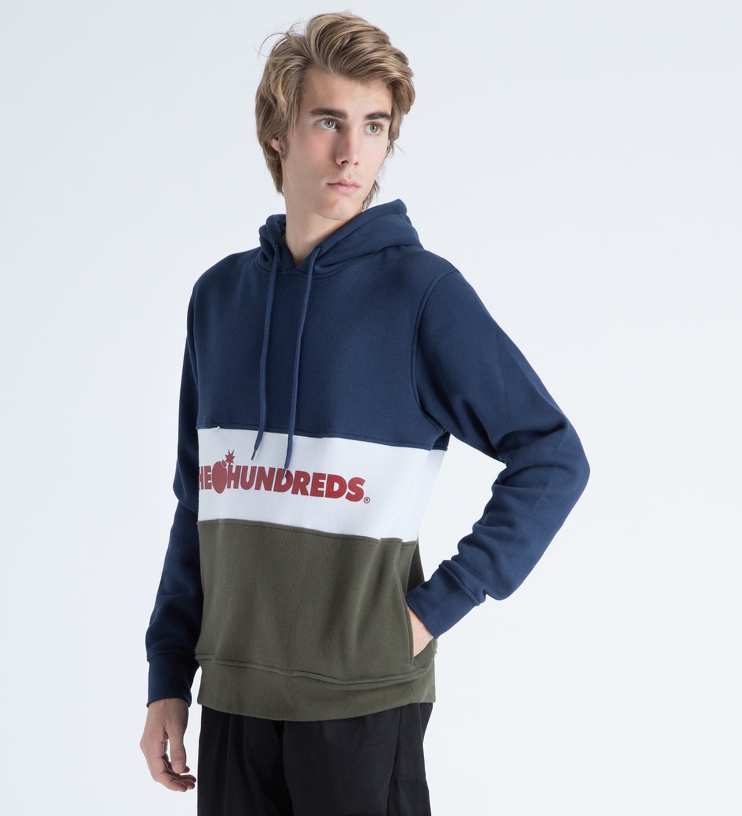 The Hundreds - Navy Edgewood Pullover Hoodie | HBX - Globally Curated ...