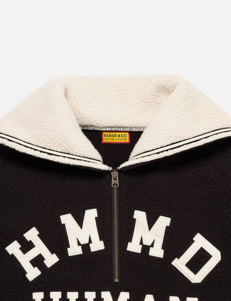 Human Made Half-zip Fleece Pullover - Heavyweight black fleece
