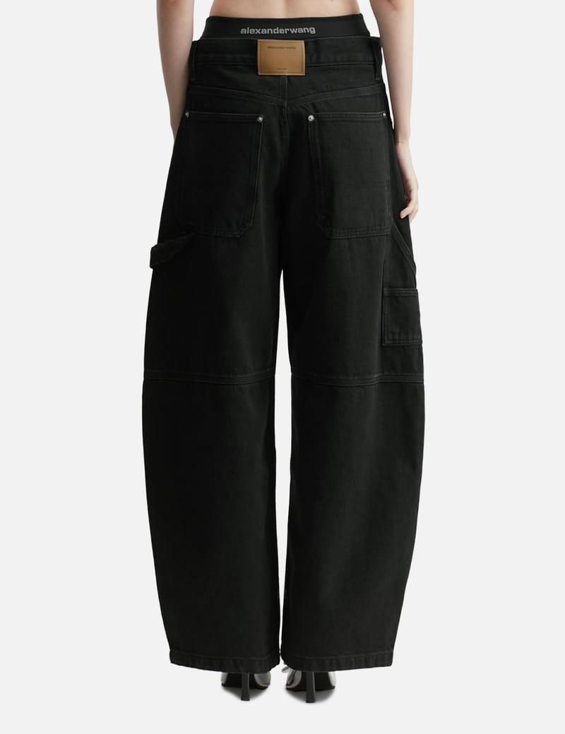 T By Alexander Wang Prestyled Mid Rise Oversized Jean with Logo