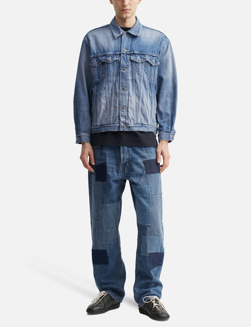 FDMTL Classic Fit Denim CS127 - Japanese indigo patchwork jeans | HBX