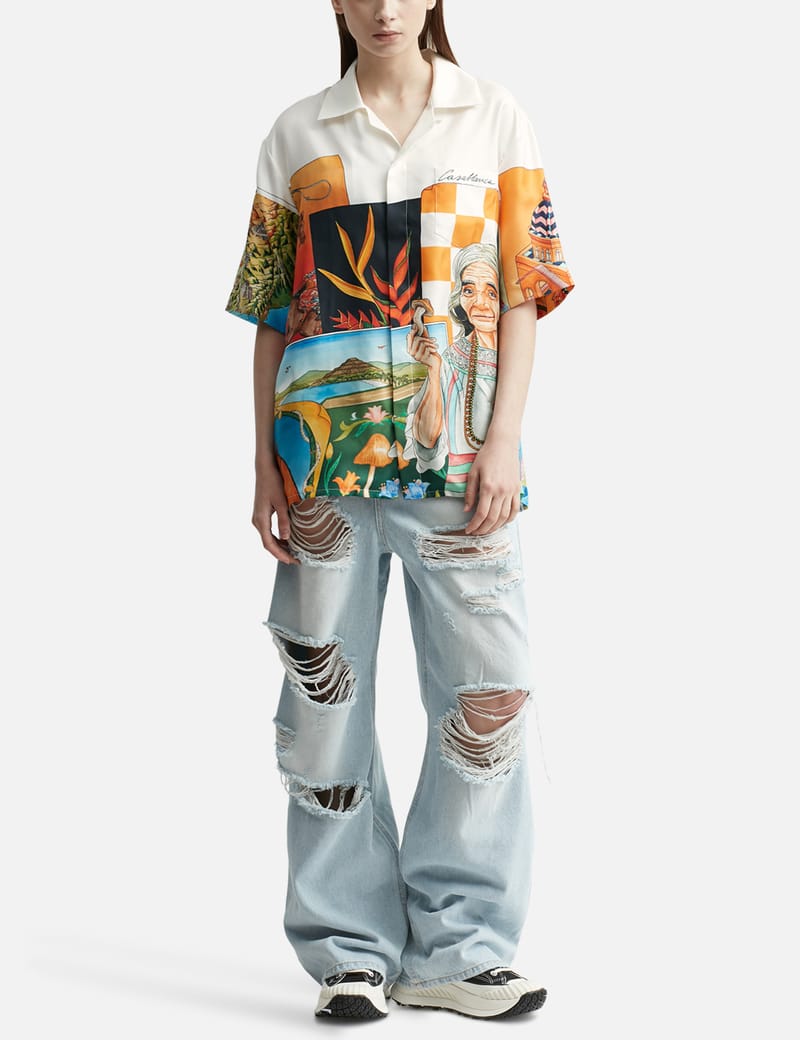 Casablanca - Unisex CUBAN COLLAR SHORT SLEEVE SHIRT | HBX