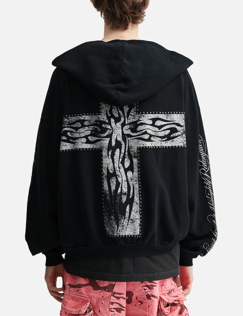 HELLSTAR Thermal Zip-Up - Waffle-knit zip hoodie with relaxed fit
