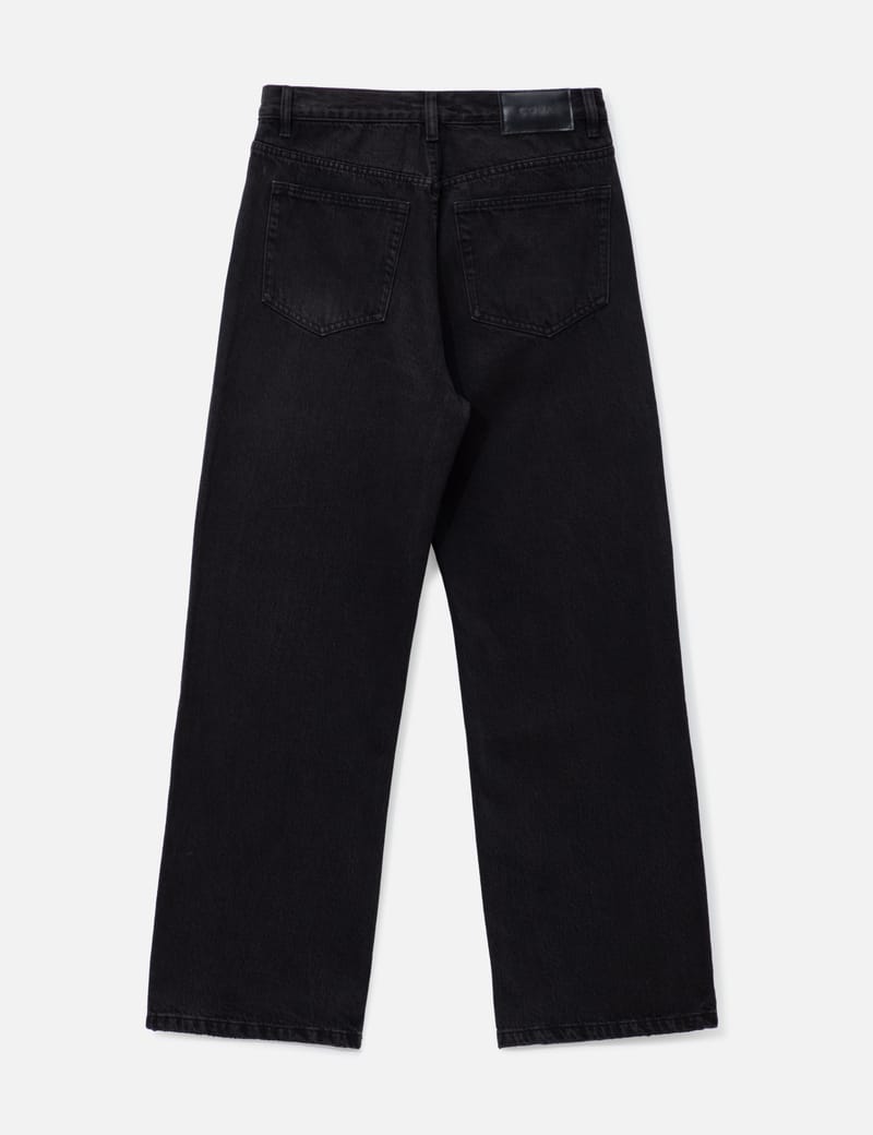 【CODA】 BLACK WASHED FLARED JEANS　2 Washed Distressed Break Cut Flared Jeans – LANG