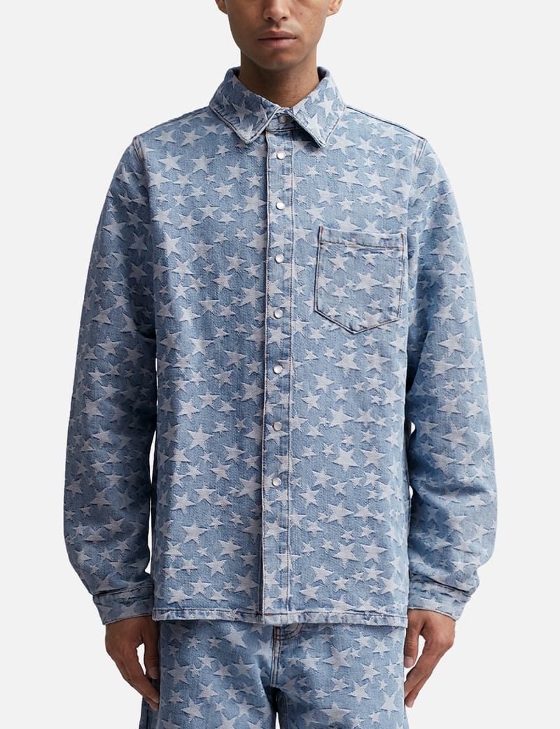 ERL - Unisex Denim Jacquard Overshirt | HBX - Globally Curated Fashion and  Lifestyle by Hypebeast