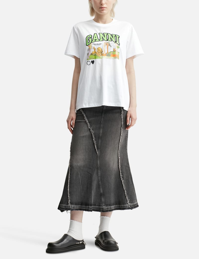 Tシャツ・カットソー Ganni Basic Jersey Poppy C Relaxed Fit Short Sleeve T-Shirt Ganni - Basic Jersey Poppy Relaxed T-shirt | HBX - Globally