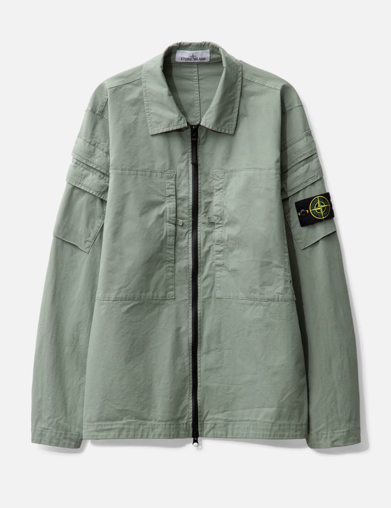 Stone island best sale olive overshirt