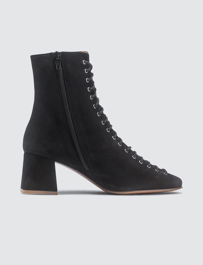 BY FAR Becca Black Suede Boots HBX Globally Curated Fashion