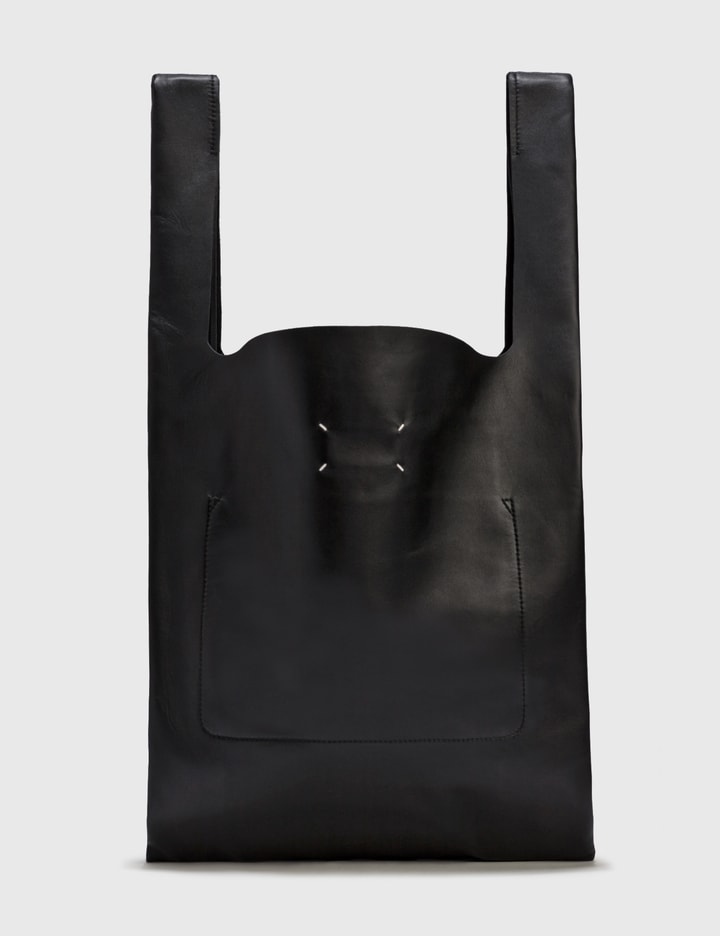 Laseine Medium Nappa Leather Shopping Bag - Black