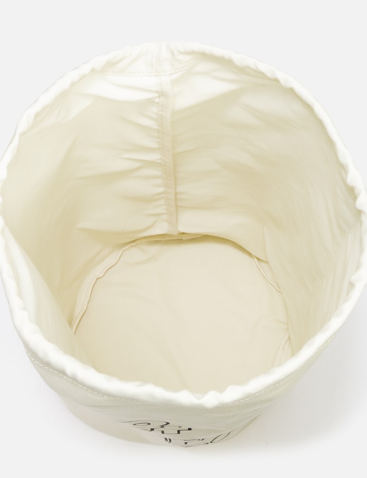 Visvim Drawstring Bag - White drawstring carry bag with oxidized metal ...