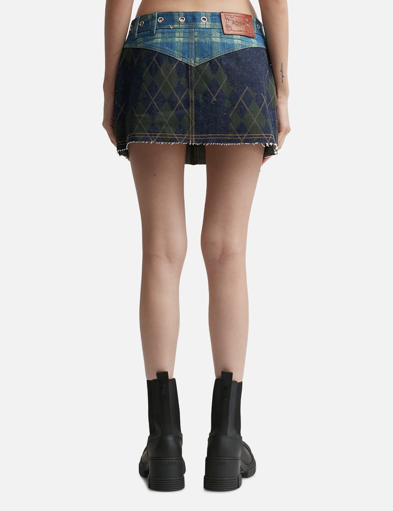 スカート [Anderson Bell] KIKI BROKEN ARGYLE DENIM SKIRT Andersson Bell - KIKI BROKEN ARGYLE DENIM SKIRT | HBX