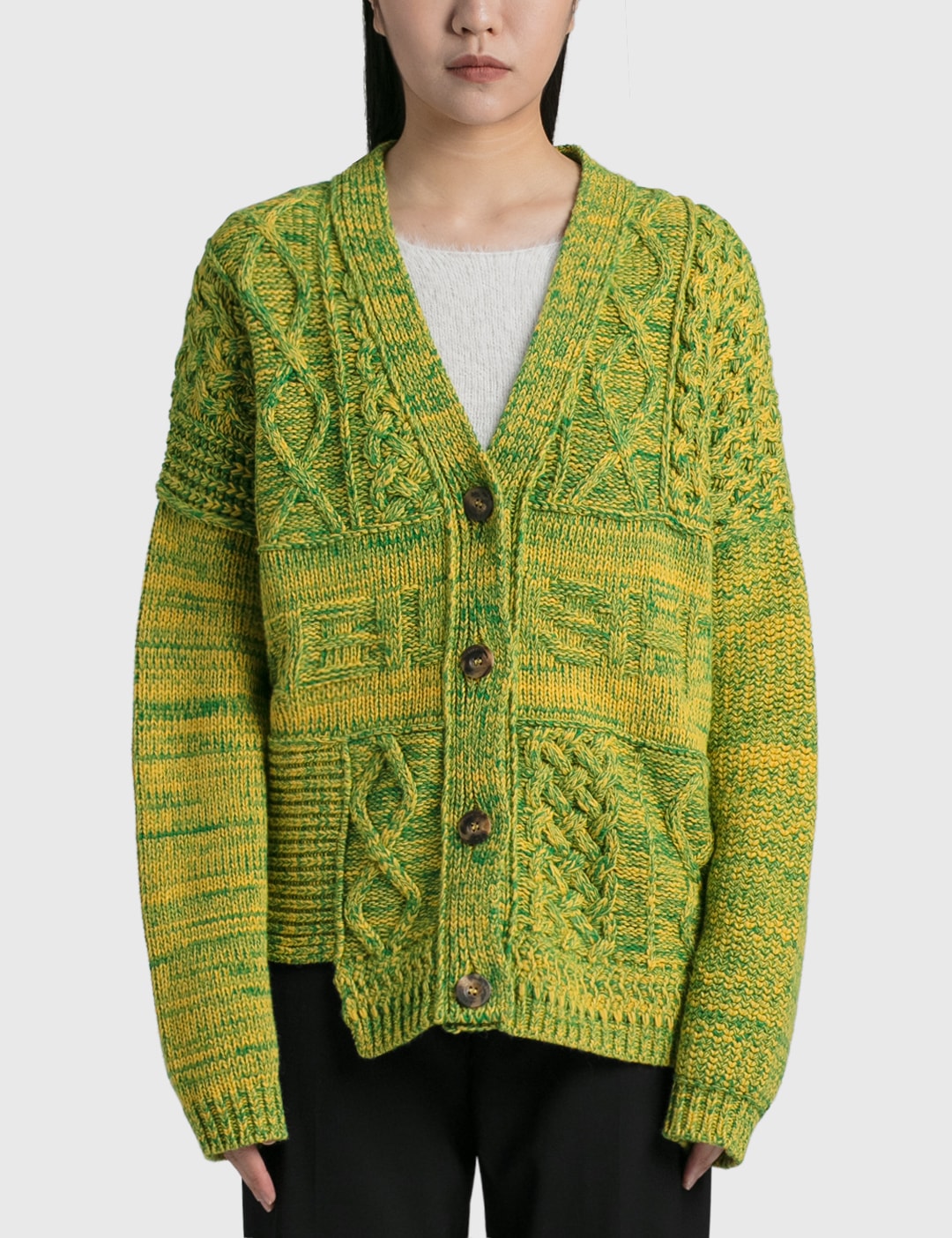 AMBUSH® PATCHWORK KNIT CARDIGAN HBX Globally Curated Fashion and