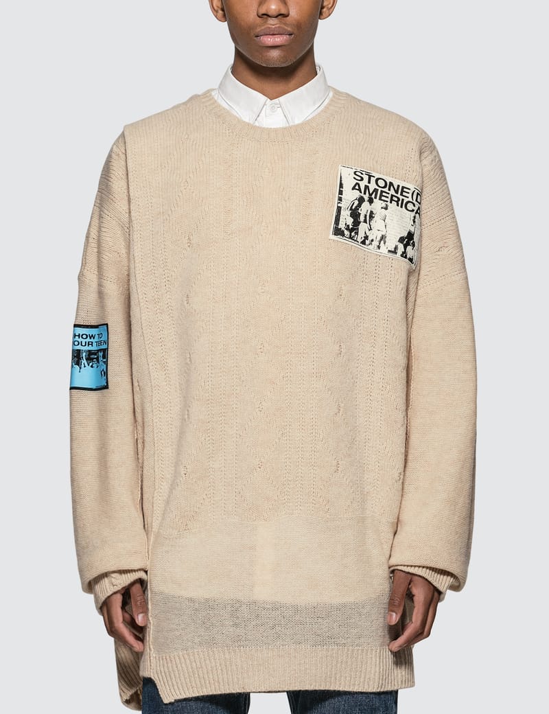 Raf Simons - Oversized Sweater With Patches | HBX - Globally