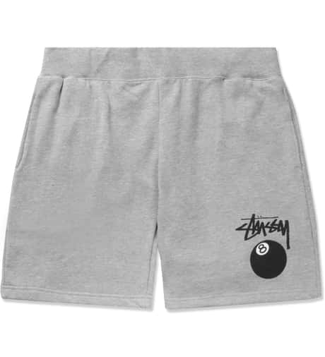 Stüssy - Heather Grey 8 Ball Sweatshorts | HBX