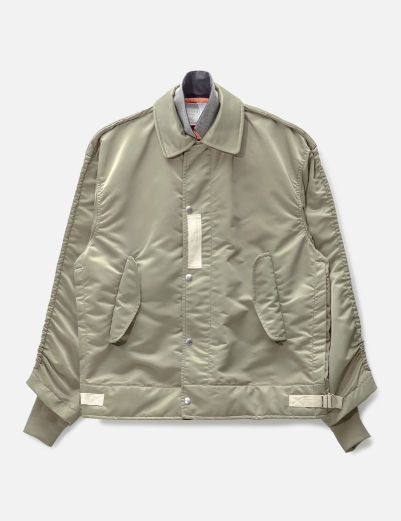 Sacai Nylon Twill Blouson In Green | ModeSens