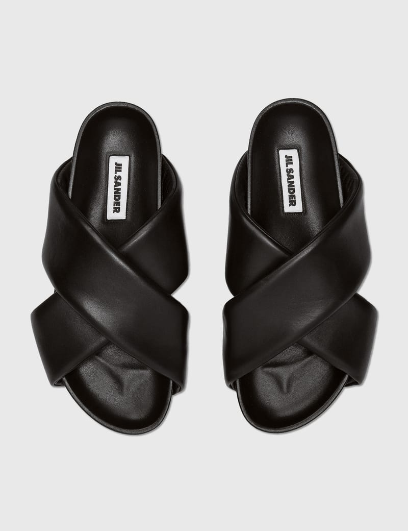 【関税込み】Jil Sander ブラック パデッド スライド ジルサンダー サンダル スライド ブラック レディース JIL