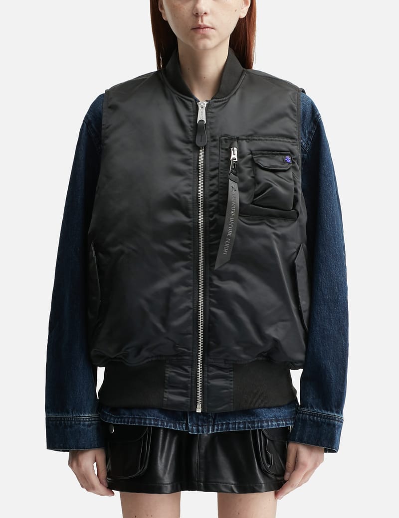 Alpha Industries MA-1 Base Vest - Black heavy nylon, reversible