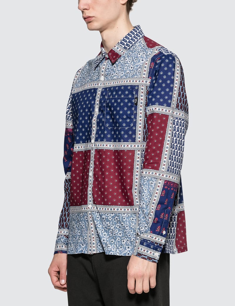 Stüssy - Paisley Patchwork L/S Shirt | HBX - Globally Curated