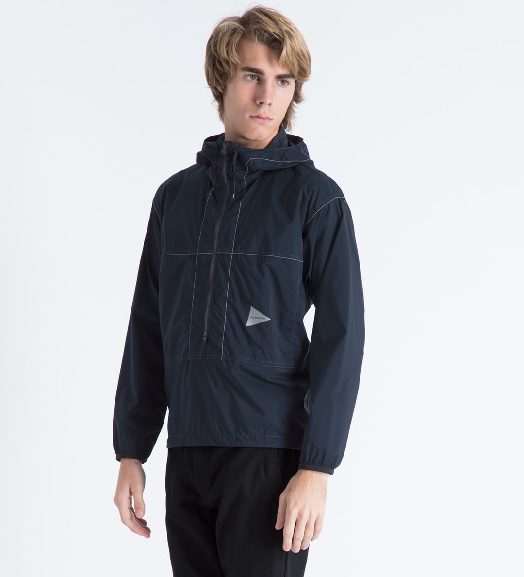 and wander - Navy Wind Pullover Jacket | HBX - 하입비스트가 엄선한 글로벌 패션&라이프스타일