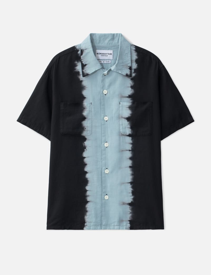 NÒMARHYTHM TEXTILE Hand Dye Open Collar Ss Shirt - Hand-dyed