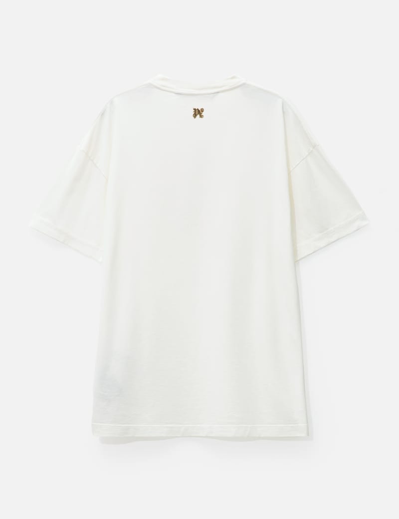 【関税＆送料込み】Palm Angels 'Burning Monogram' White Cot Palm Angels Burning monogram-print T-shirt | White | FARFETCH
