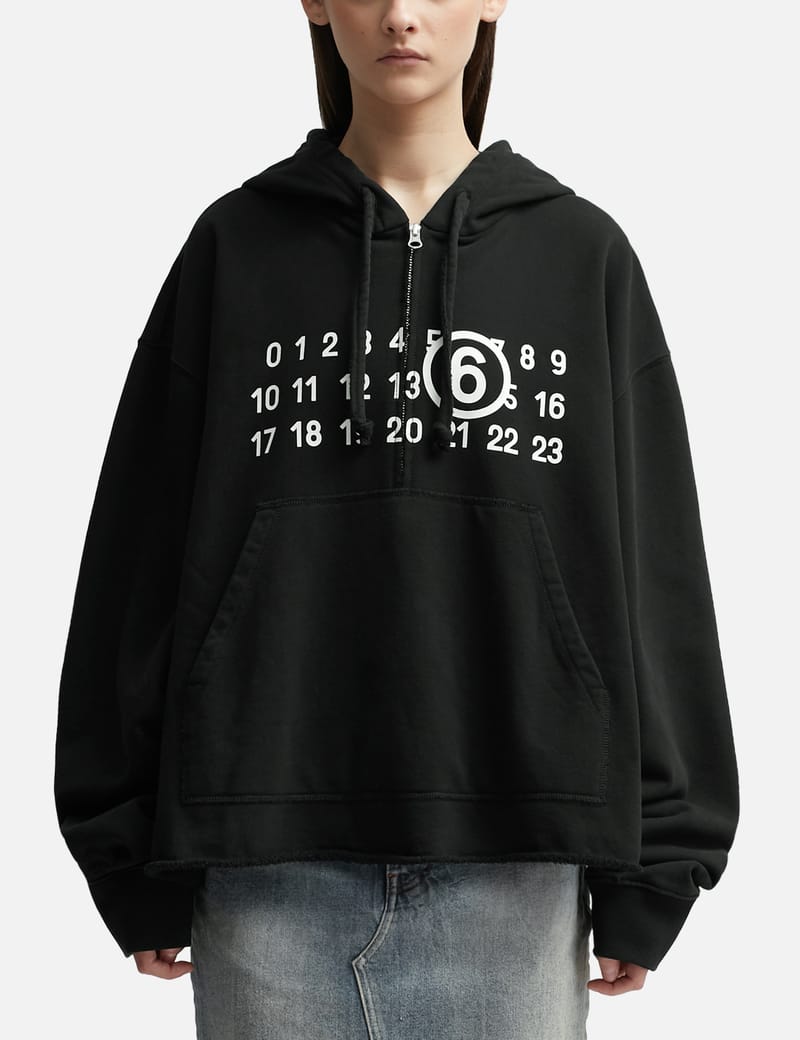 MM6 Maison Margiela Print Hooded Zip Sweatshirt HBX Globally