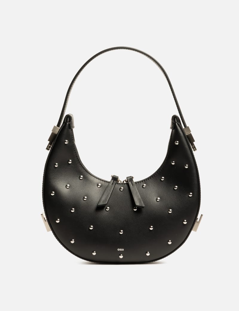 OSOI Toni Mini - Curved leather mini shoulder bag in choco brown