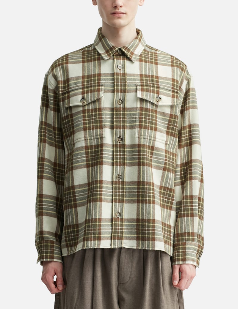 アミ パリス - Wide Fit Shirt With Flannel Pocket | HBX
