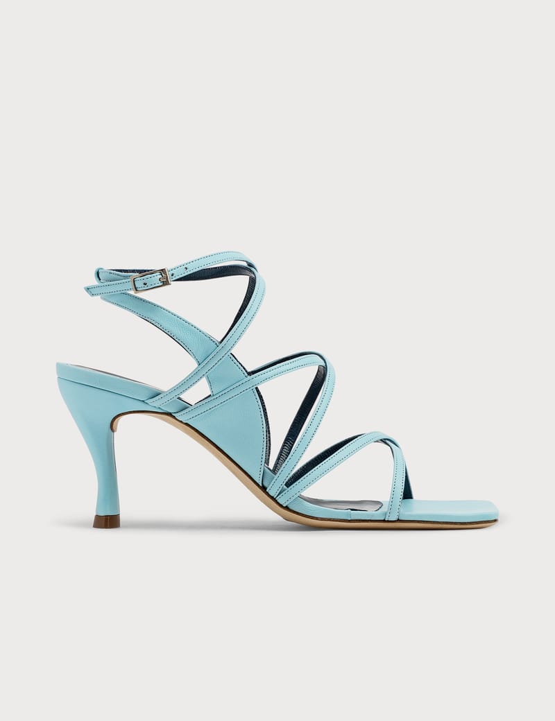 BY FAR Christina Baby Blue Leather Sandals HBX Globally