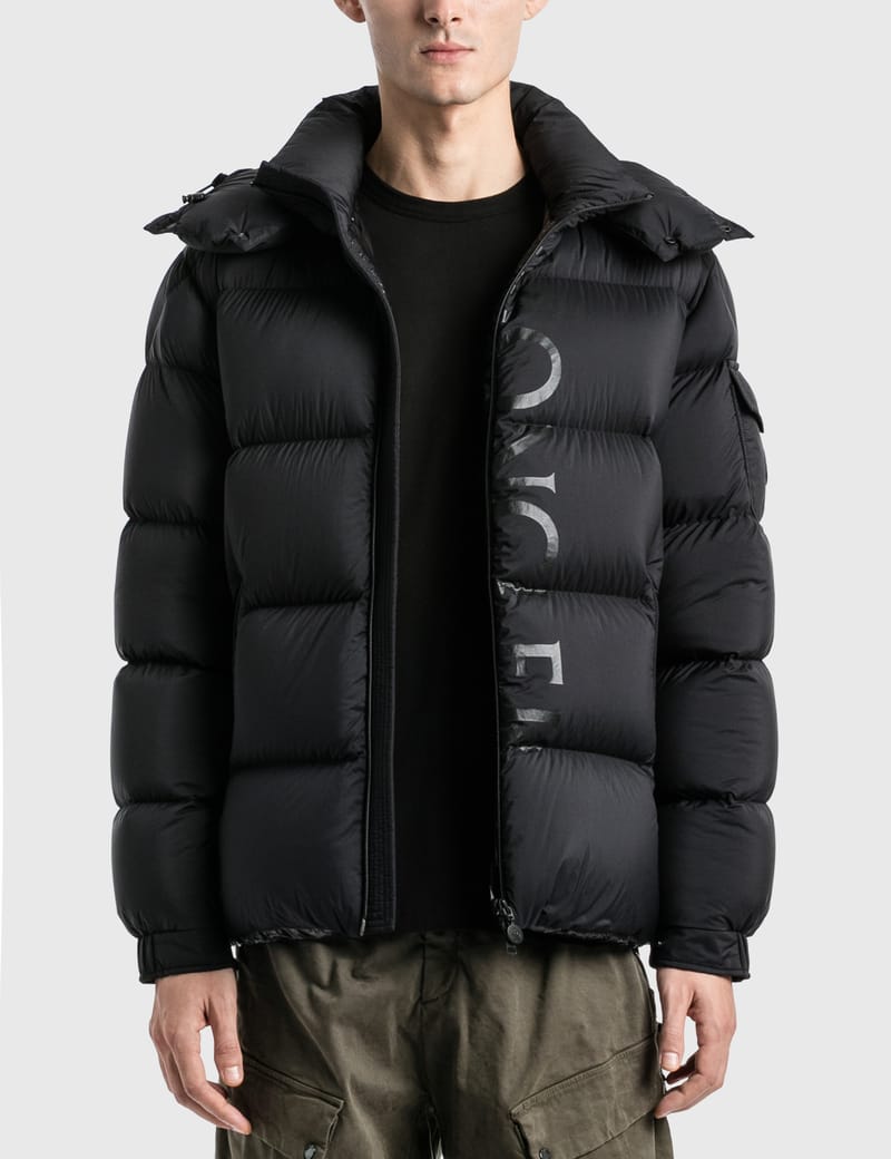 Moncler jacket logo store on front