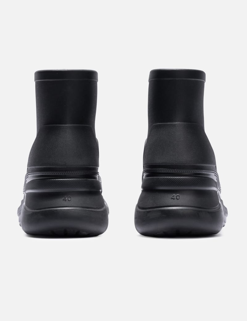 Balenciaga Crocs Rubber Ankle Boot - Black designer rubber ankle
