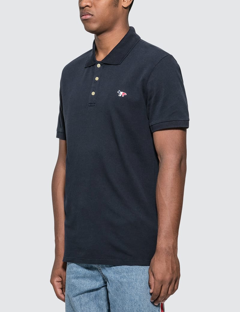 Maison Kitsuné - Tricolor Fox Patch Polo | HBX - Globally Curated