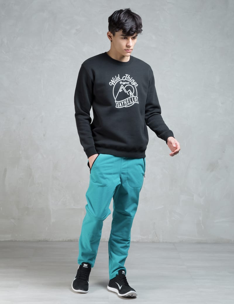 WILD THINGS - Blue Wind Block Micro Fleece Pants | HBX - Globally