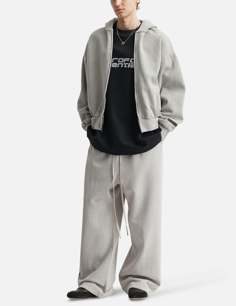 Fear of God Essentials Embroidered Classic Full Zip Hoodie - Smoke
