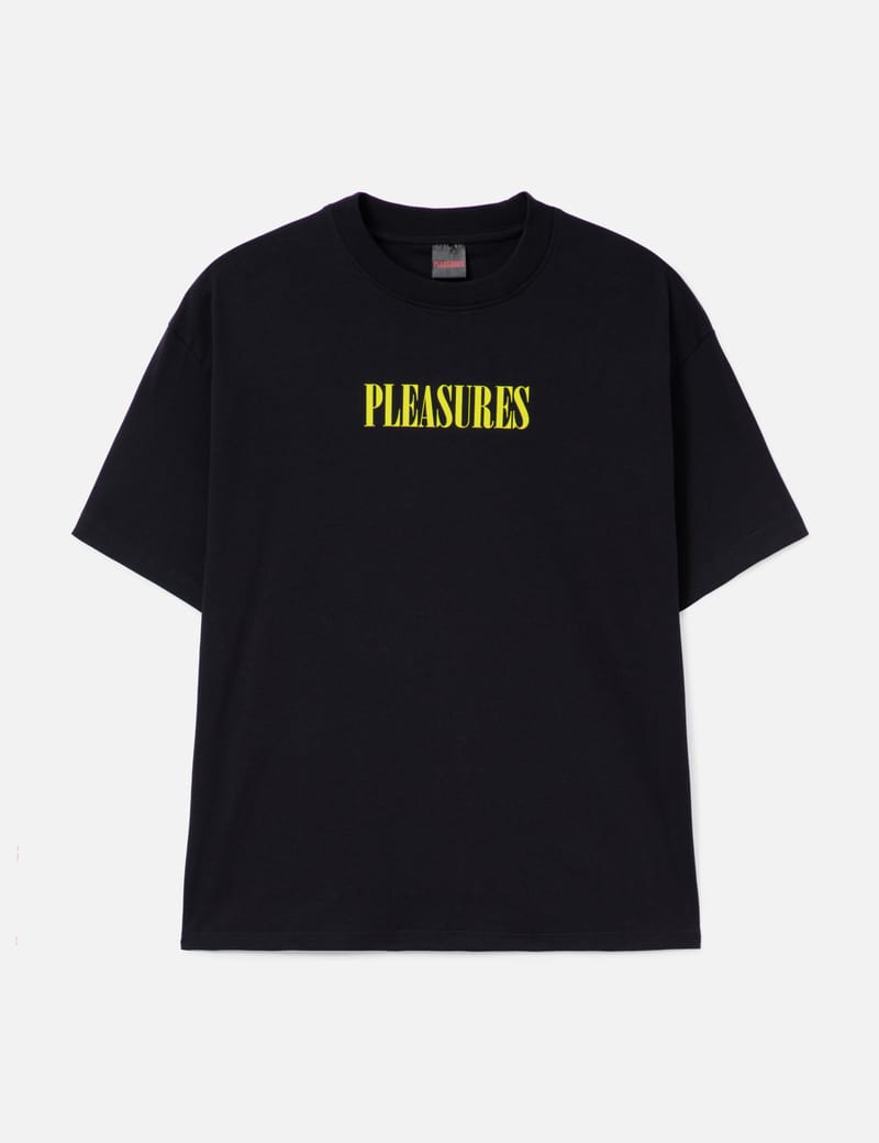Pleasures Exhibition T-Shirt - Black cotton tee with bold front