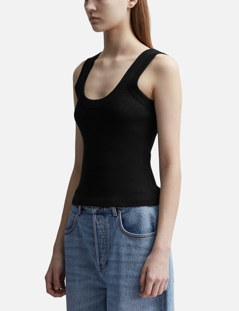 T By Alexander Wang Black hotsell Tech Tank Top size 2 full zip back cropped