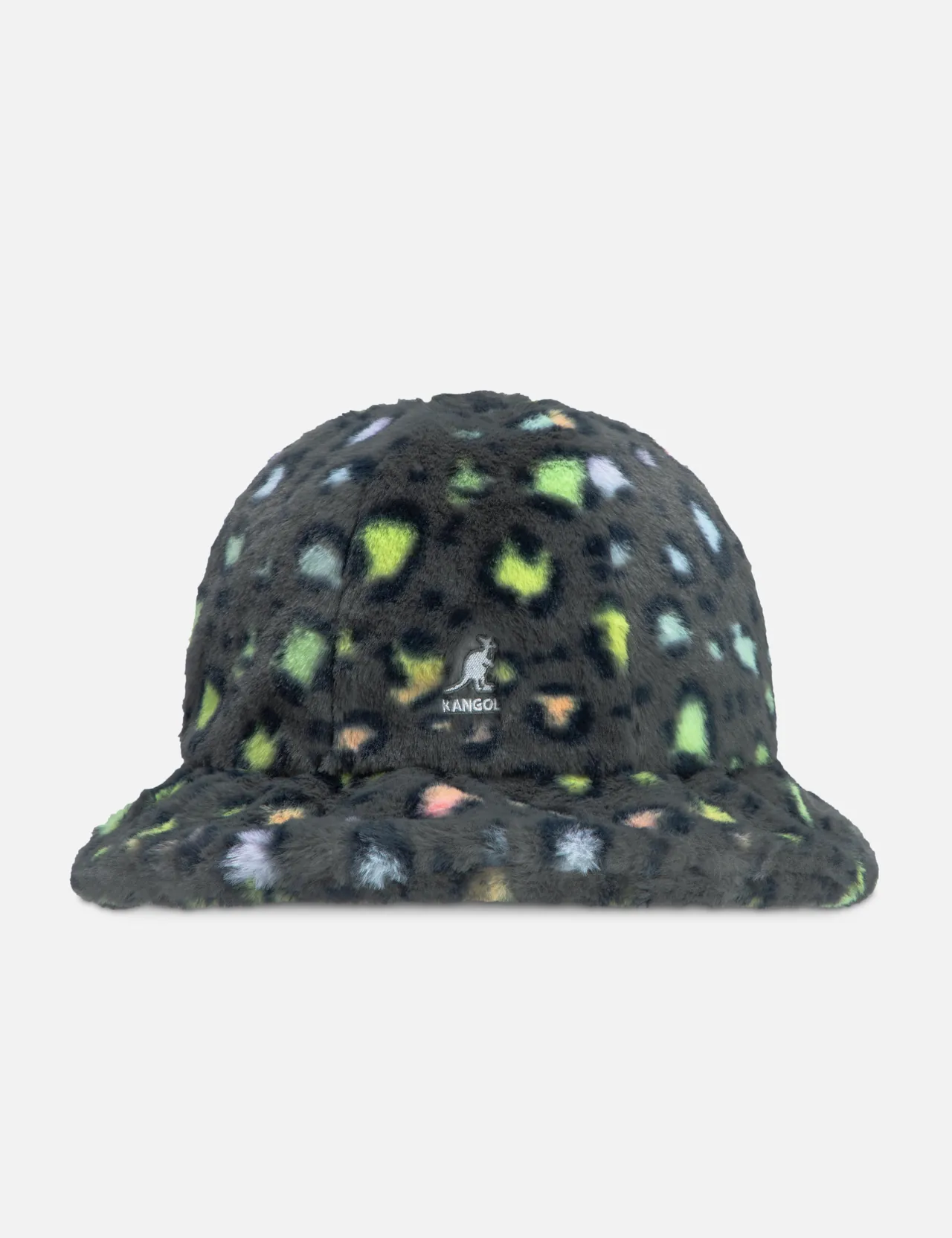 Kangol faux fur casual store bucket hat in leopard print