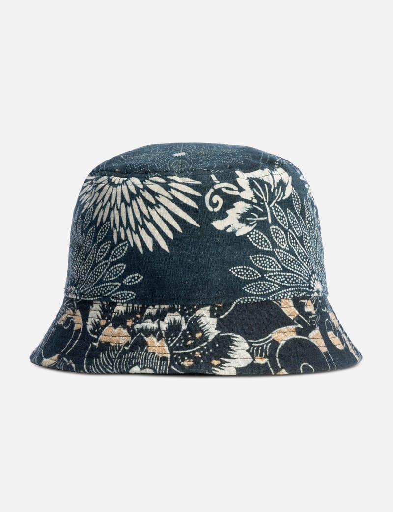 Visvim I.C.T. Dome Bucket Hat - Faded blue cotton with linen-lined