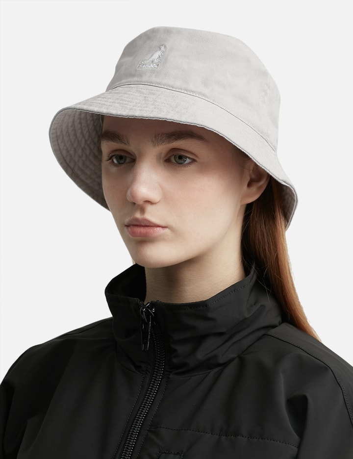 Kangol Washed Cotton Bucket Hat in White main image 1