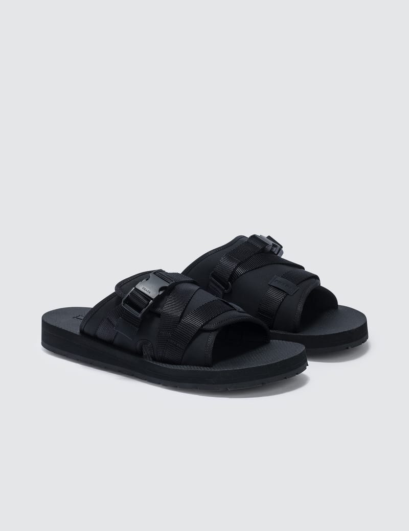 Prada buckle outlet slide sandal