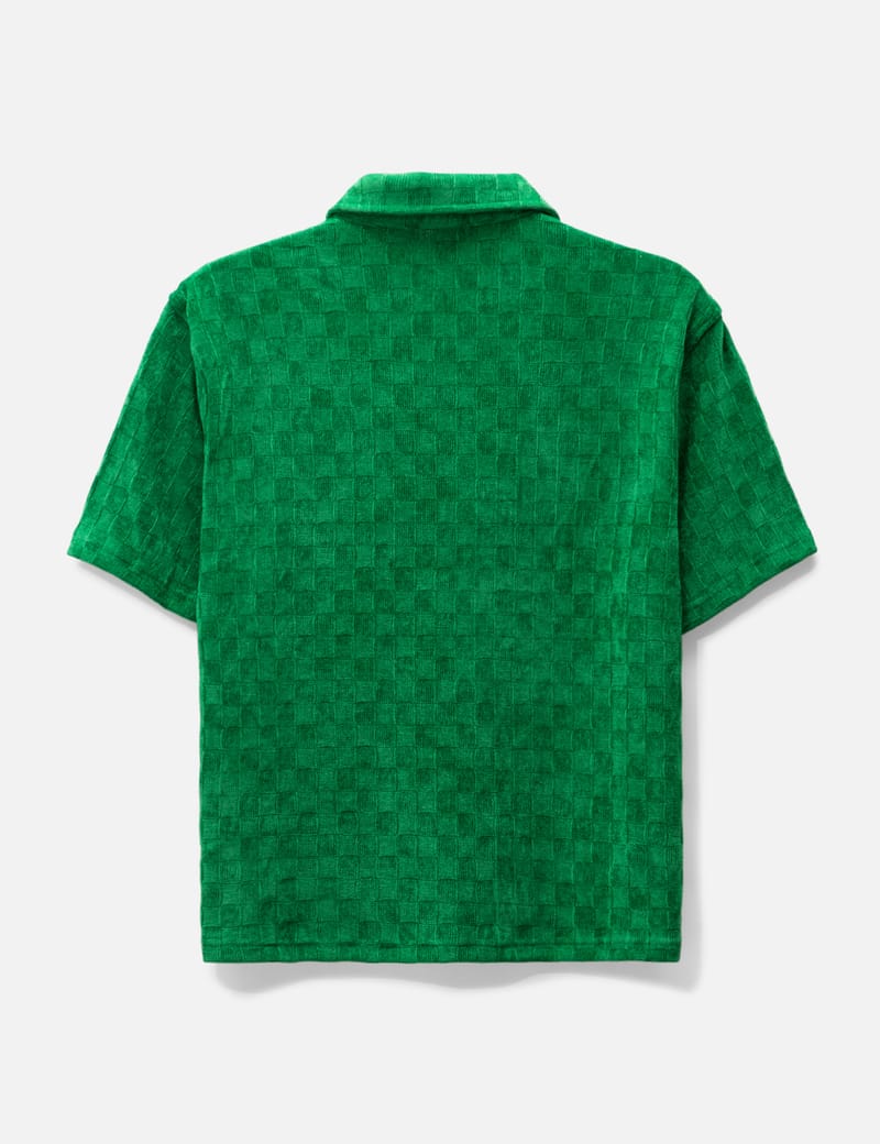 Brain Dead - CHENILLE CHECK HALF ZIP SHIRT | HBX - Globally