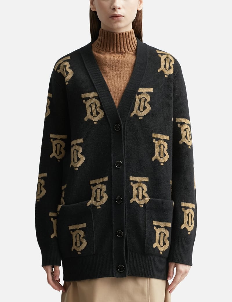 Burberry - Monogram Motif Wool Jacquard Cardigan | HBX - Globally