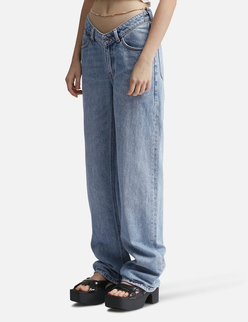 T By Alexander Wang - Nameplate V Front Denim Jeans | HBX