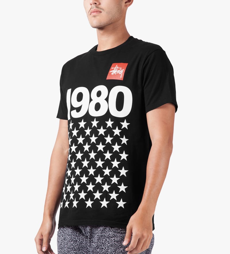 Stüssy - Black 1980 Stars T-Shirt | HBX - Globally Curated