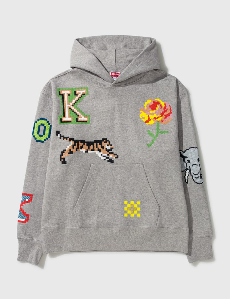 Kenzo KENZO Pixel Oversized Hoodie Sweatshirt HBX Globally